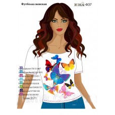 Жіноча футболка для вишивання бісером або нитками "Метелики"